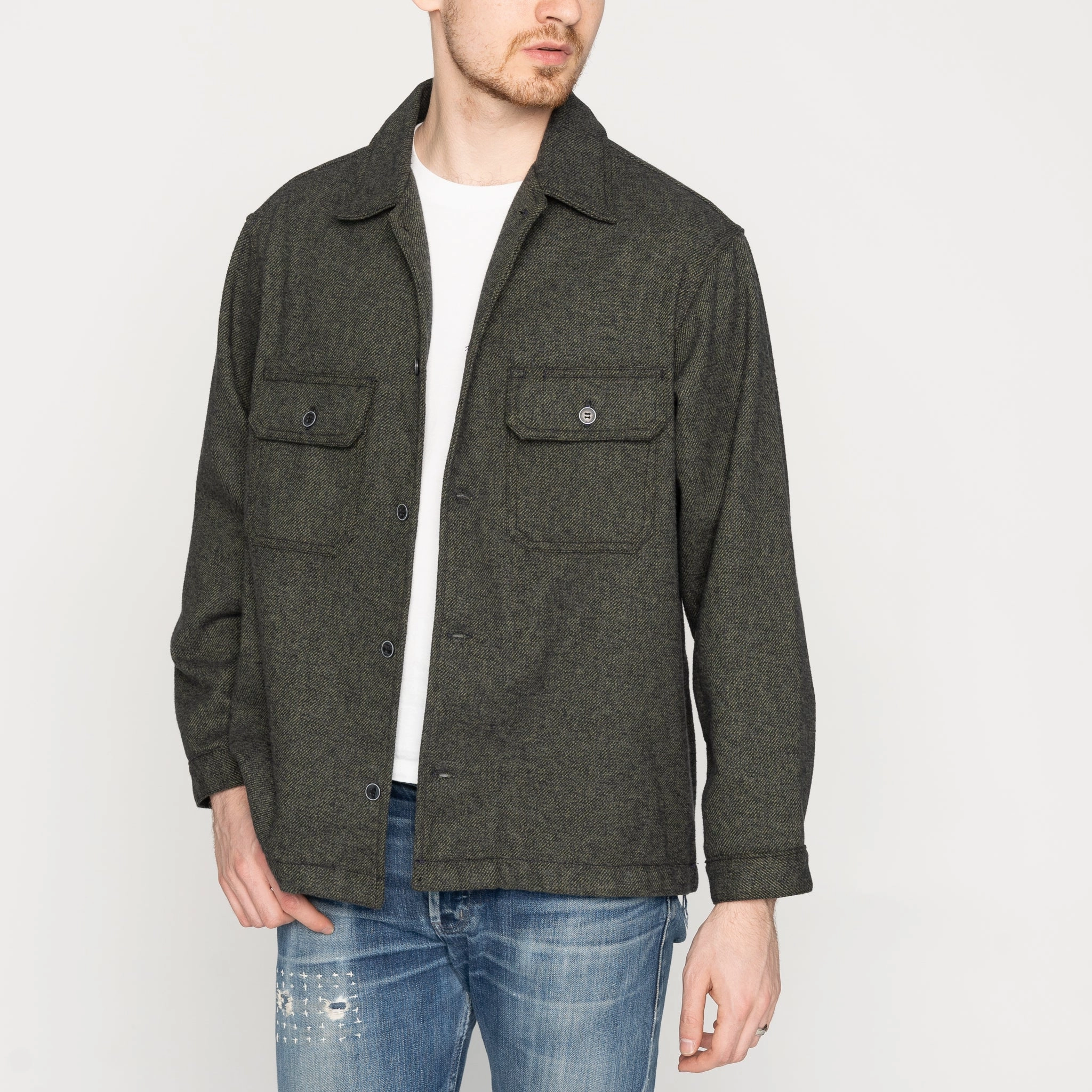 fit test Lightweight Comfort Over Shirt - Triple Yarn Twist Brushed Flannel - Forest Green