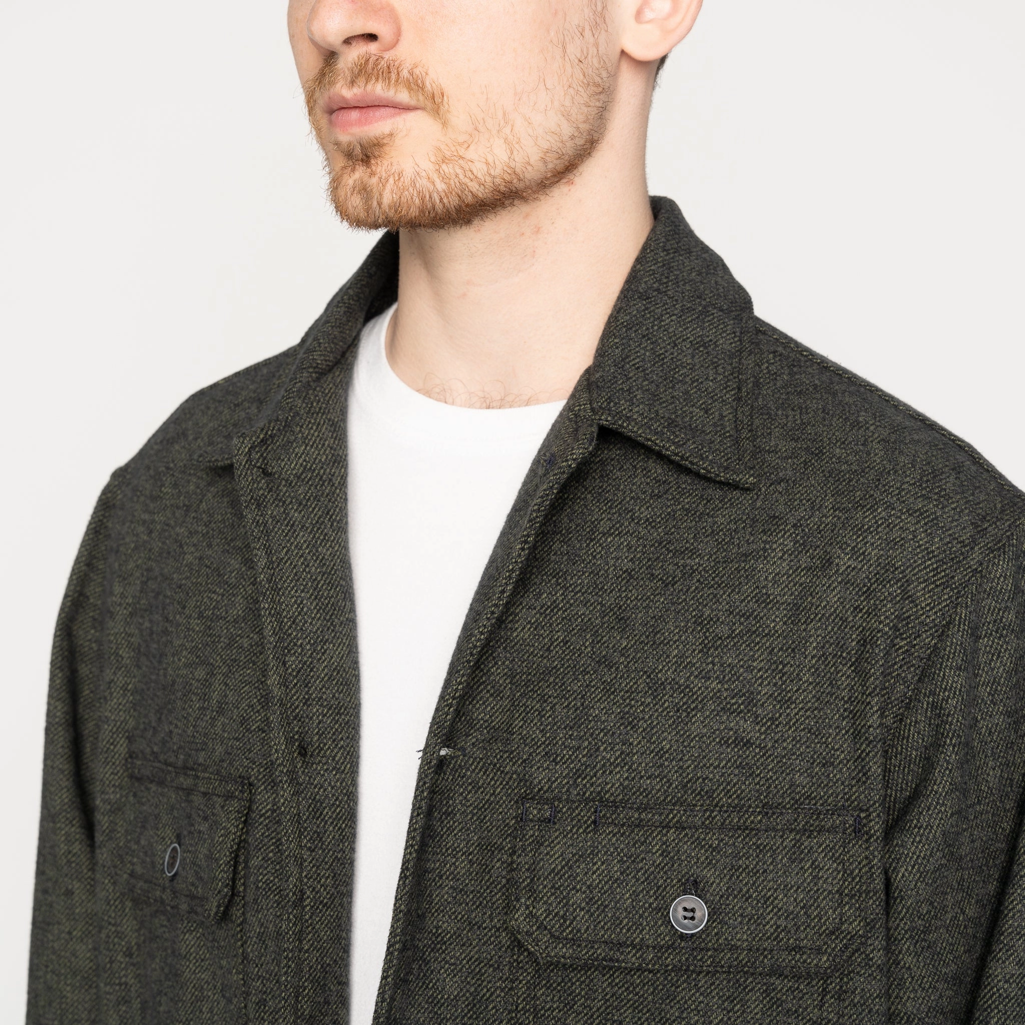 Over Shirt - Triple Yarn Twist Brushed Flannel - Forest Green Layered Comfort