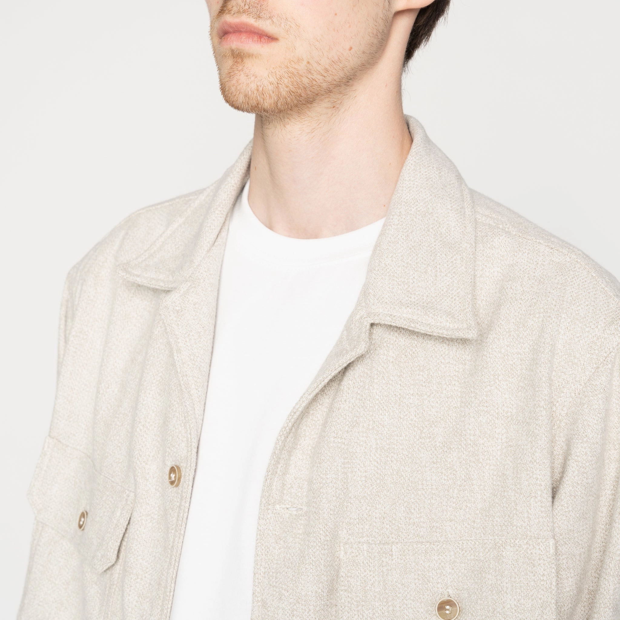 Over Shirt - Triple Yarn Twist Brushed Flannel - Ivory product package deal