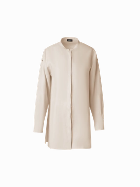 Subtle Print Oversized Tunic Blouse in Linen