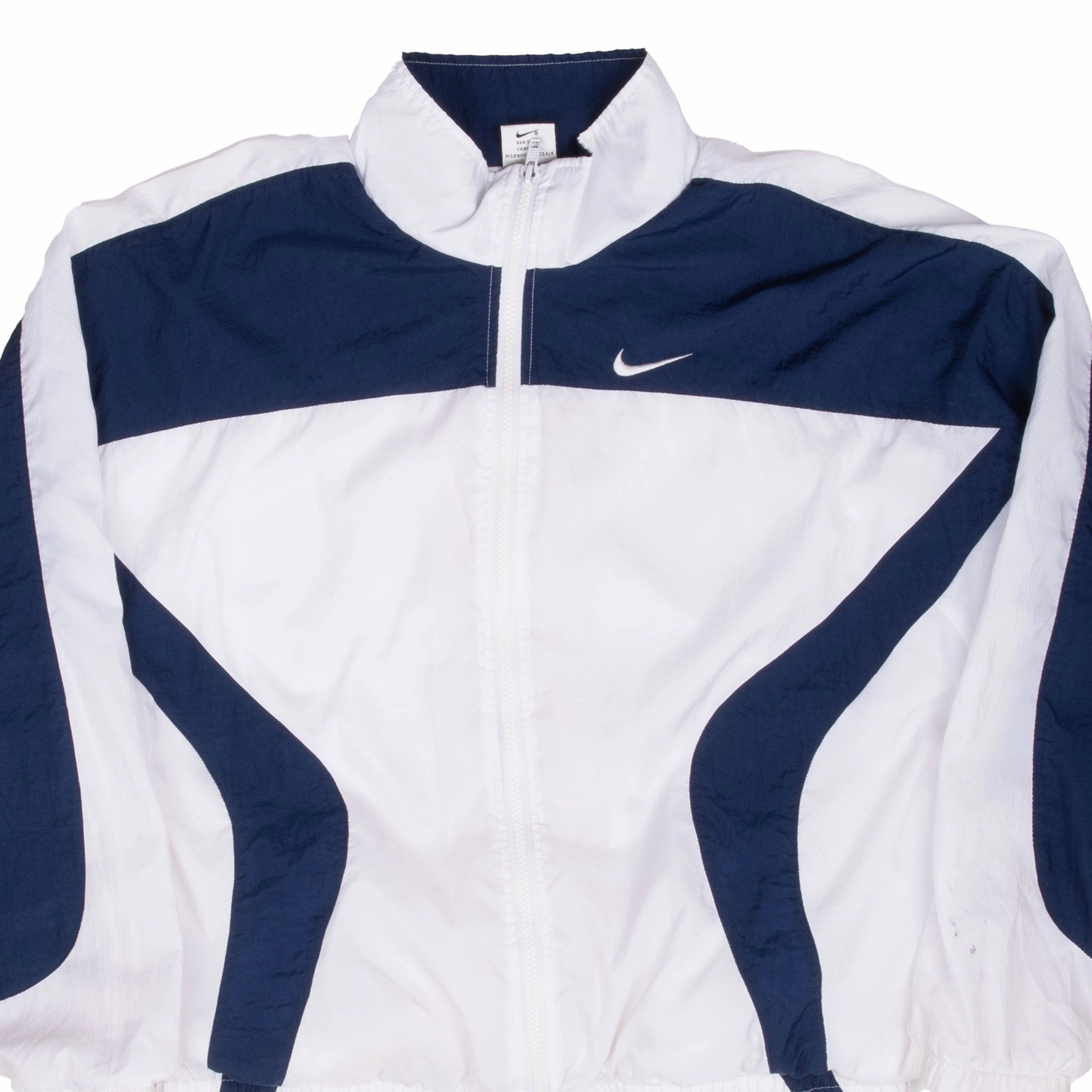 Secure Storage Minimal Lines VINTAGE NIKE CLASSIC SWOOSH BLUE WHITE WINDBREAKER JACKET 1990S MEDIUM