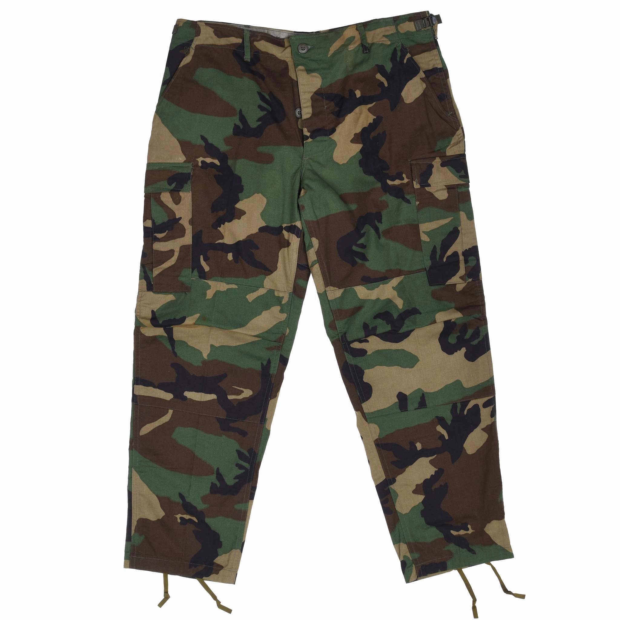 VINTAGE US ARMY WOODLAND CAMO COMBAT TROUSERS PANTS 1982 LARGE REGULAR SecureClosures Wrinklefree