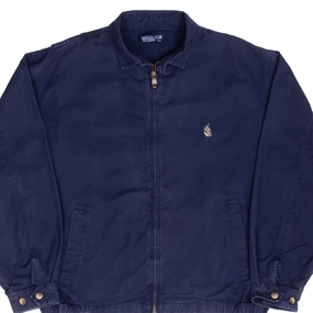 VINTAGE NAUTICA BLUE HARRINGTON GOLF JACKET 1990S LARGE Process