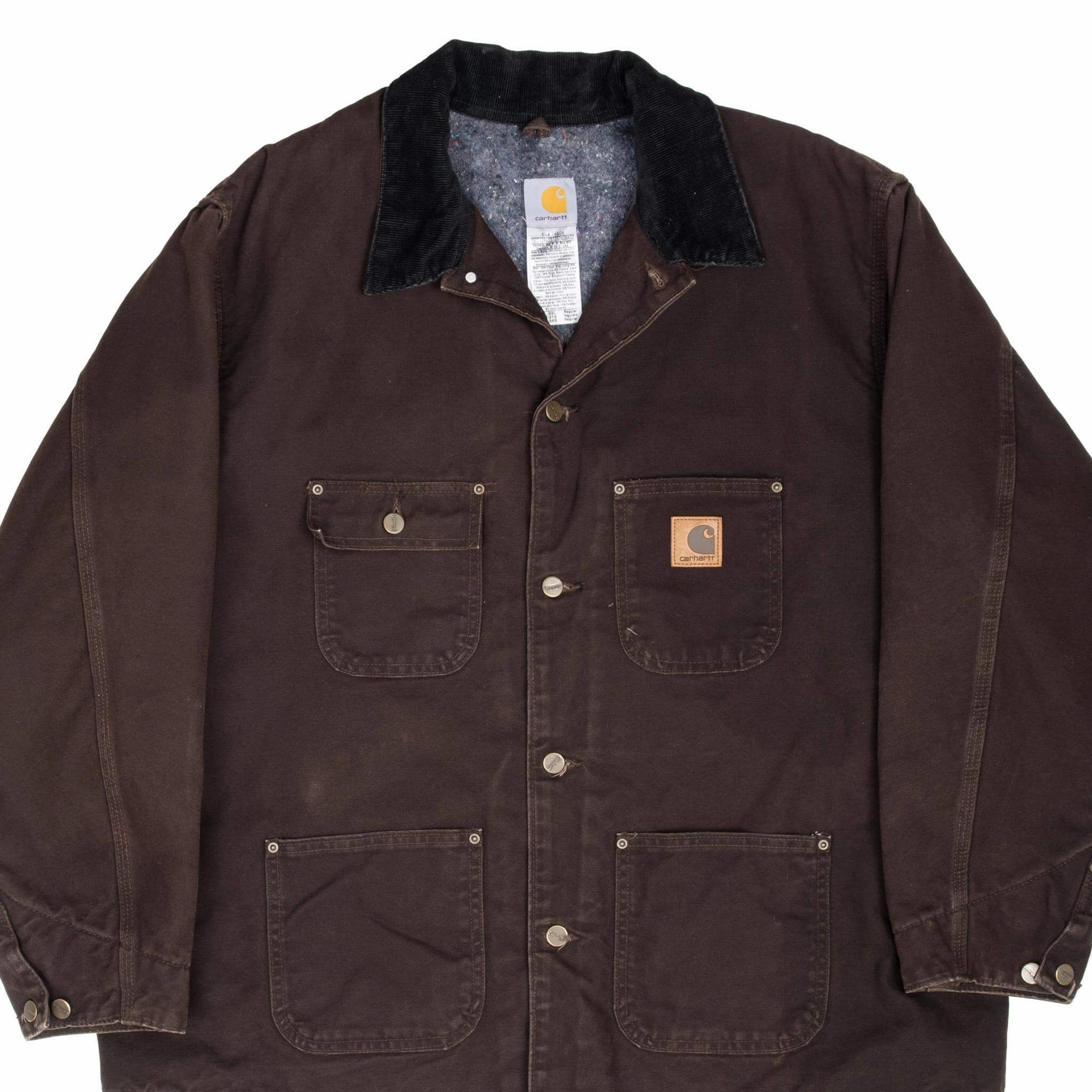 VINTAGE CARHARTT MICHIGAN BLANKET LINED DARK BROWN JACKET C02DKB 2007 2XL Warm Comfort