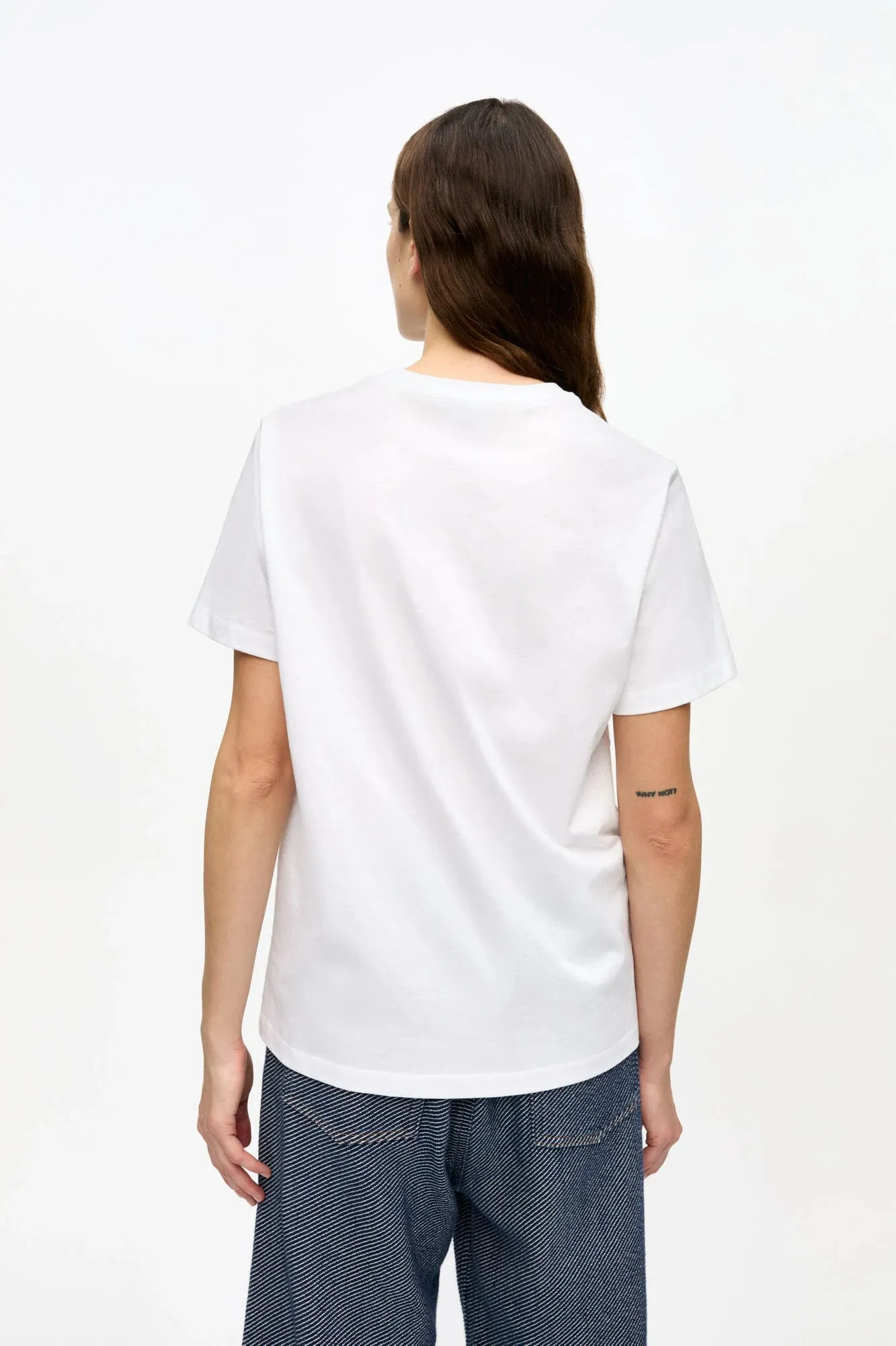 Urban Fashion White Jersey Tattoo Lace T-shirt