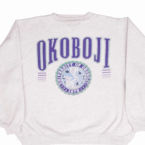 VINTAGE UNIVERSITY OF OKOBOJI 1990S SWEATSHIRT SIZE XL product urban style quotient product weekday wearability