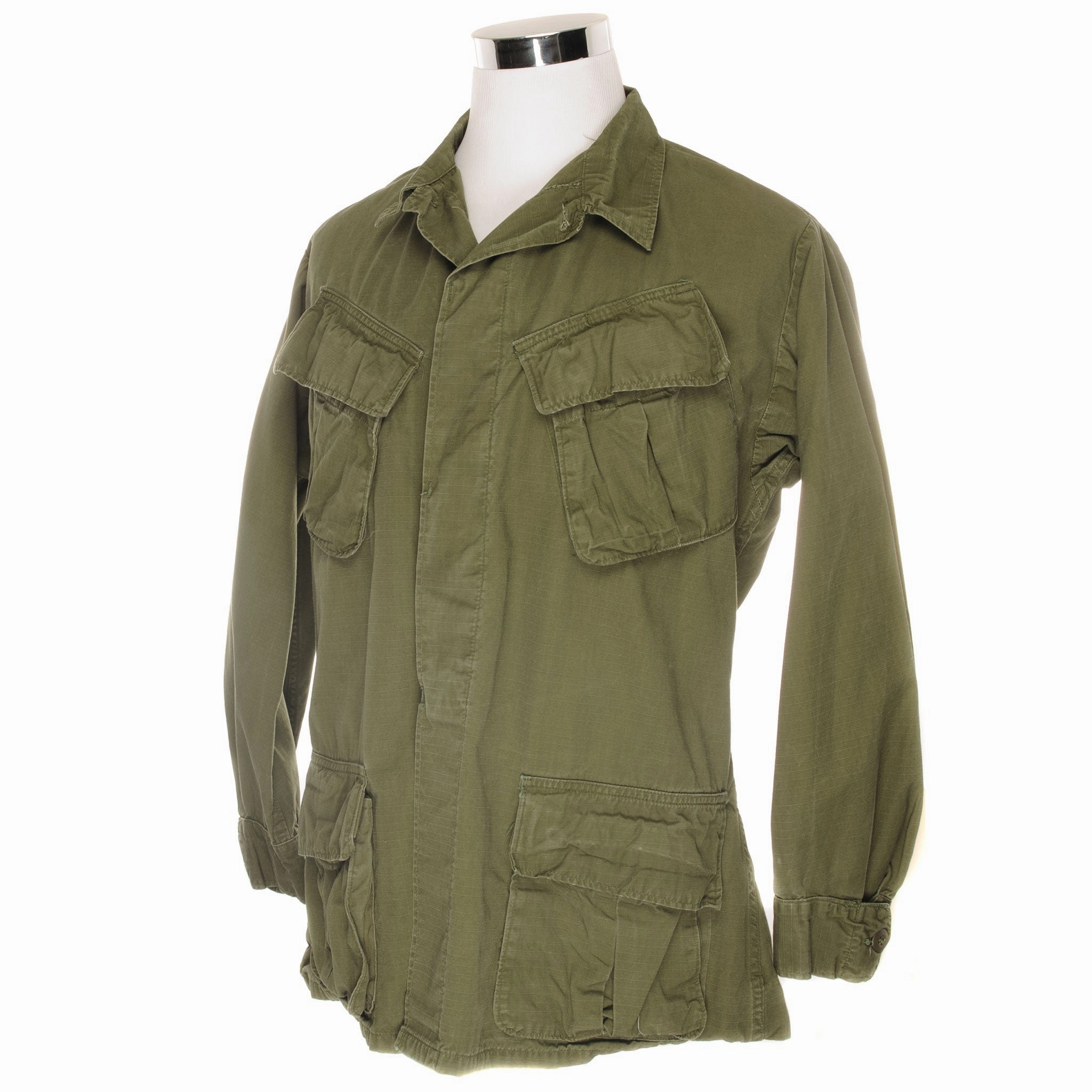 Double Layer Closure VINTAGE US ARMY TROPICAL COMBAT JACKET 5TH PATTERN 1969 VIETNAM WAR SIZE MEDIUM REGULAR