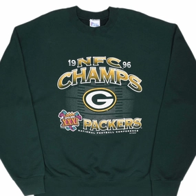 VINTAGE NFL GREEN BAY PACKERS NFC CHAMPIONS 1996 SWEATSHIRT SIZE XL MADE USA Eco-friendly