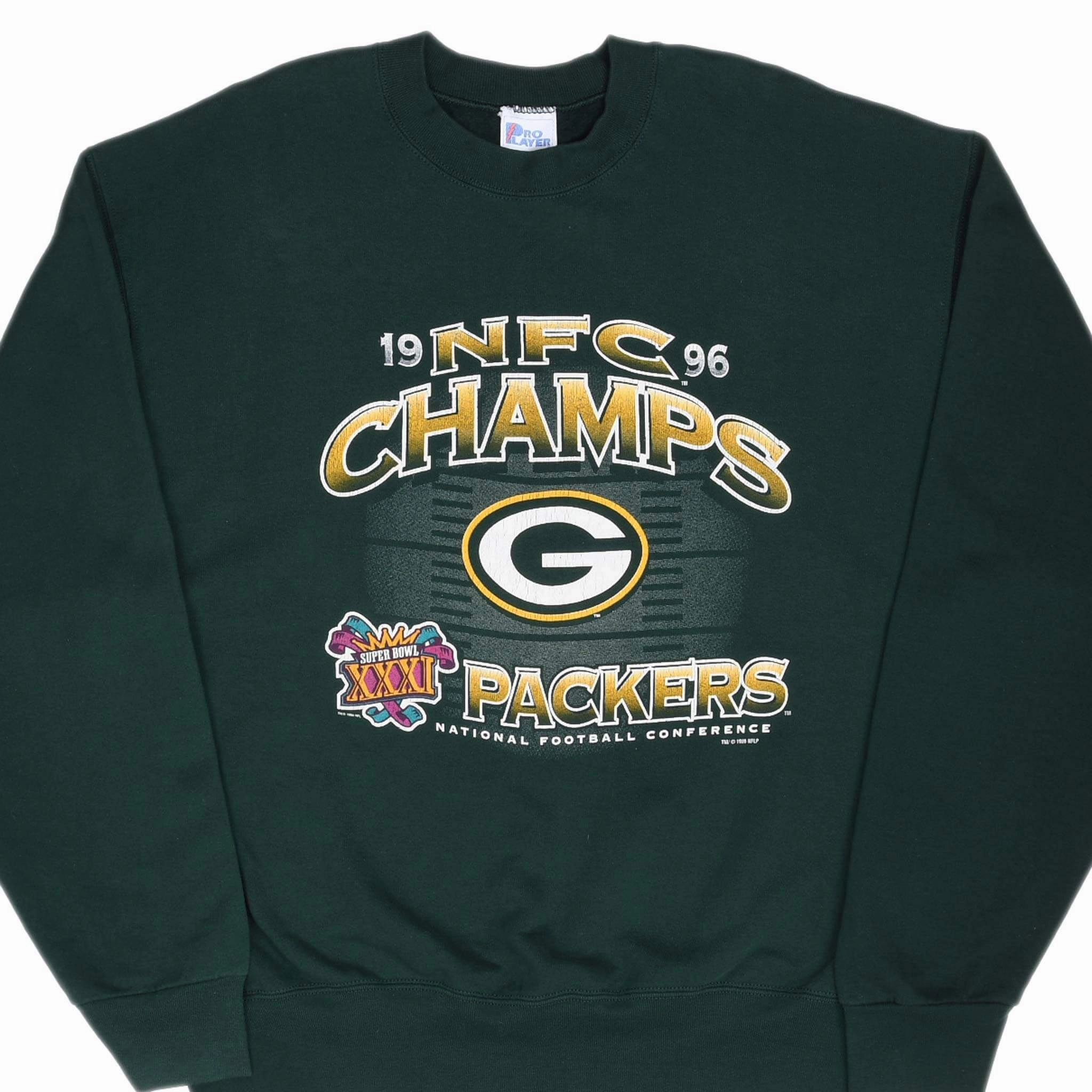 VINTAGE NFL GREEN BAY PACKERS NFC CHAMPIONS 1996 SWEATSHIRT SIZE XL MADE USA Eco-friendly