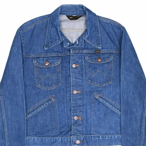 Party use slim VINTAGE WRANGLER 4 POCKETS DENIM JACKET 1970S SIZE 40 MADE IN USA