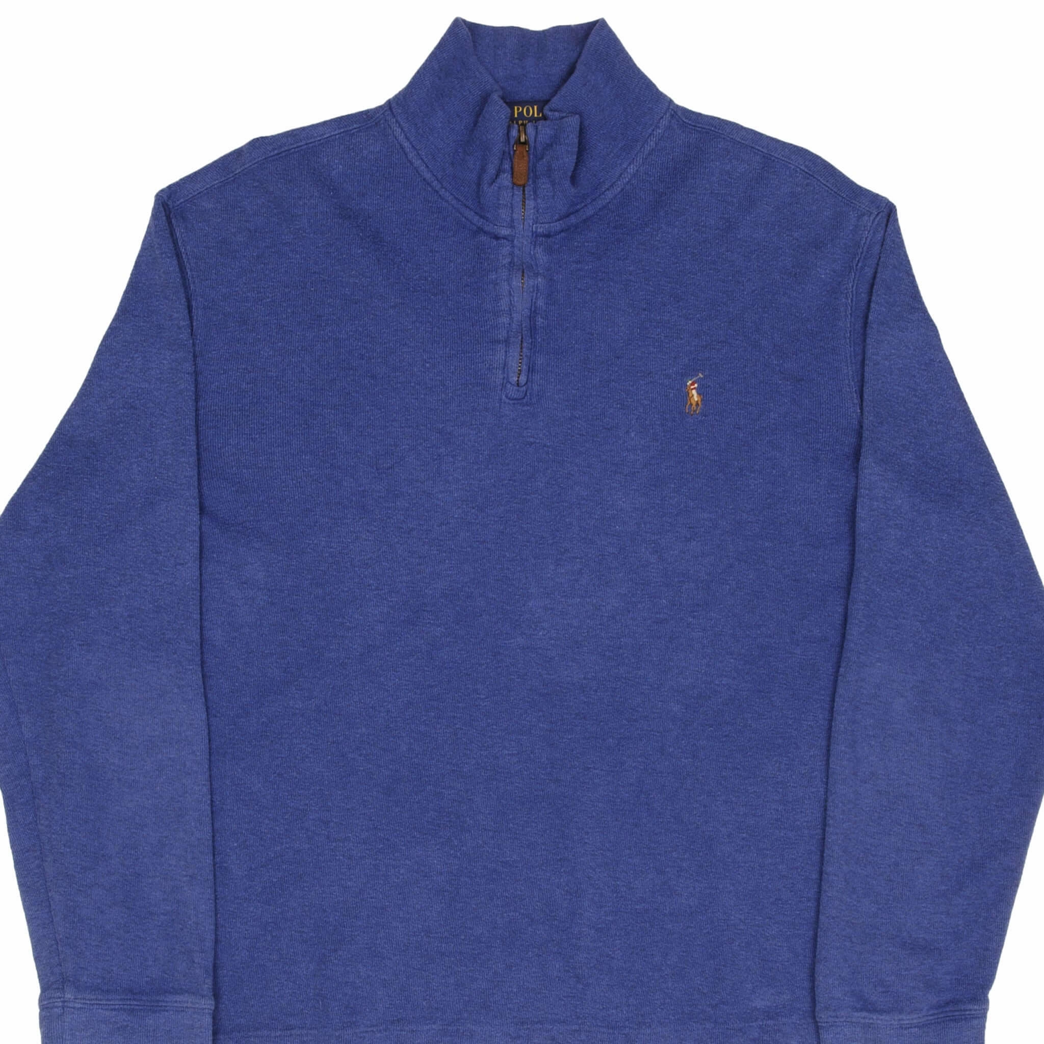 POLO RALPH LAUREN BLUE QUARTER 1/4 ZIP SWEATER SIZE LARGE product mesh lining breathability