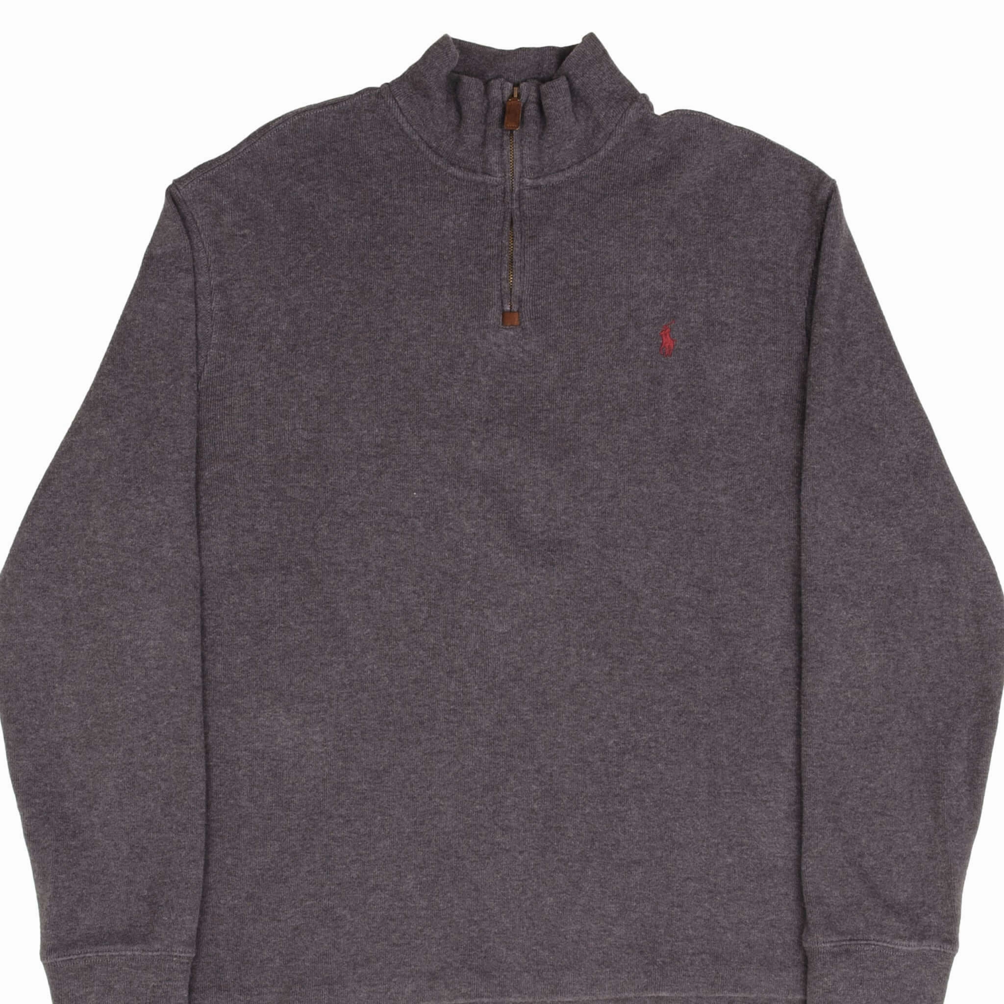 POLO RALPH LAUREN DARK GREY QUARTER 1/4 ZIP SWEATER SIZE XL Cold Weather Look