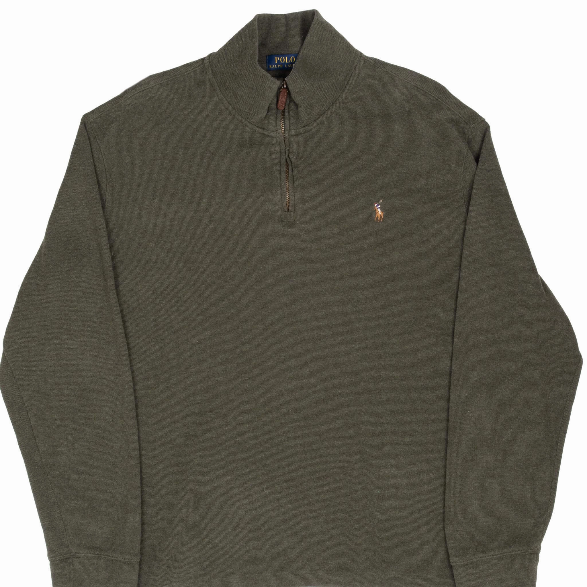POLO RALPH LAUREN GREEN QUARTER 1/4 ZIP SWEATER 2XL Cold Layer