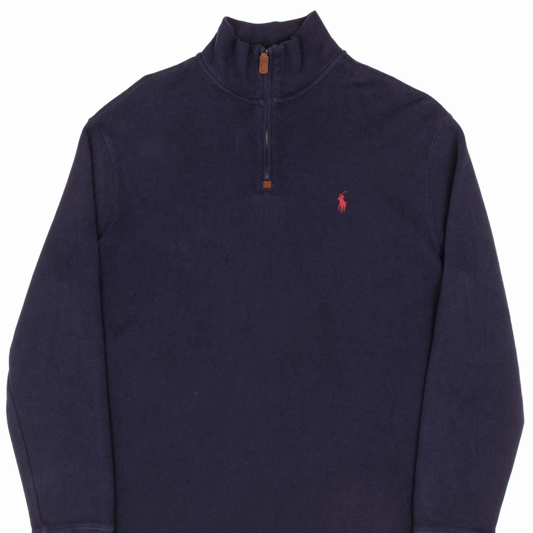 hypoallergenic POLO RALPH LAUREN NAVY BLUE QUARTER 1/4 ZIP SWEATER SIZE LARGE