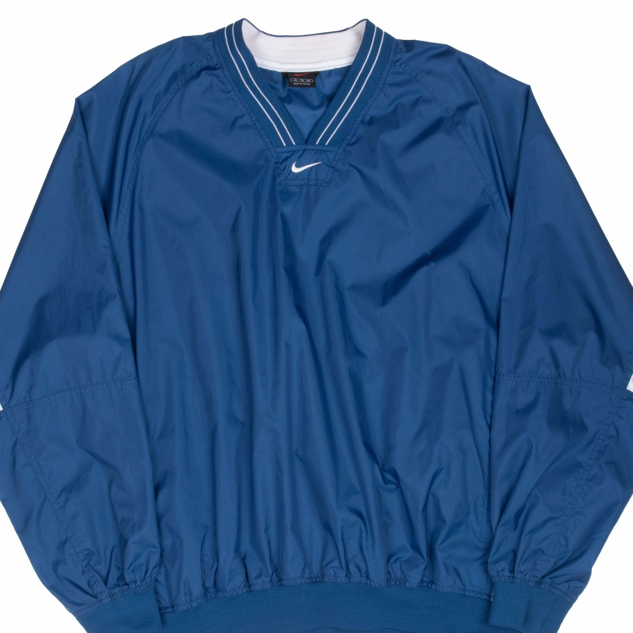 Compression Friendly Fit VINTAGE NIKE CENTER SWOOSH BLUE WINDBREAKER PULLOVER JACKET 1990S XL