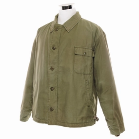 Vintage USN US Navy A-2 A2 DECK JACKET COLD WEATHER 1980'S SIZE XXL 2XL Adjustable Hem System Noise Free Material