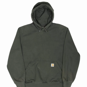 Men's Cozy All Day VINTAGE CARHARTT CLASSIC GREEN HOODIE SWEATSHIRT 2000S SIZE LARGE