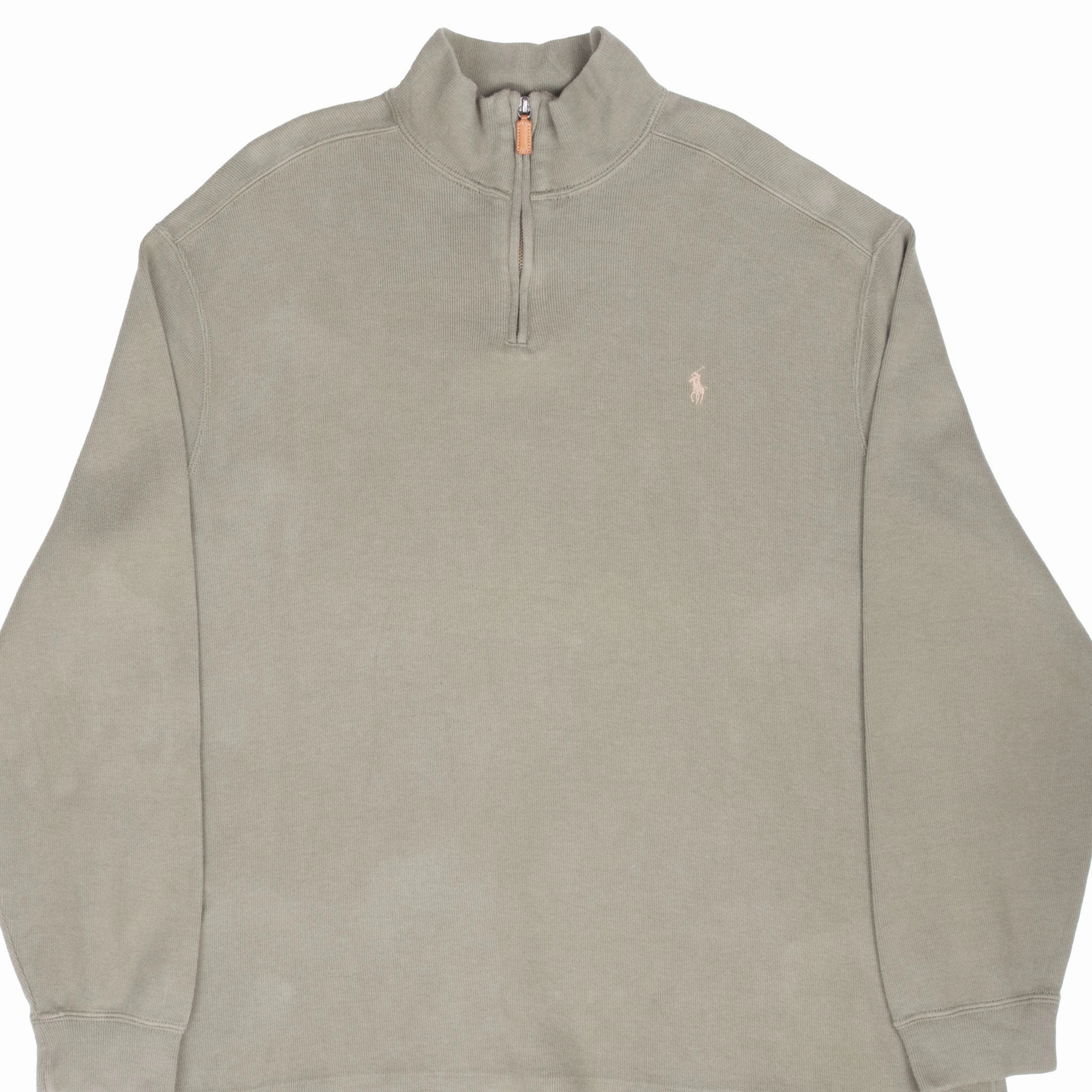 VINTAGE POLO RALPH LAUREN SAGE GREEN QUARTER 1/4 ZIP SWEATER 1990S 2XL Daily Wear