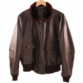 VINTAGE US NAVY LEATHER FLIGHT JACKET TYPE G-1  1968 VIETNAM WAR SIZE 44 Autumn Ready