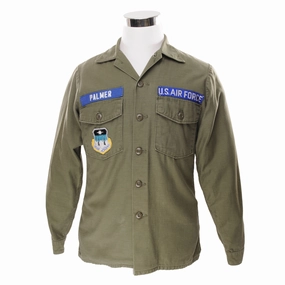 product customization options product festival wearability VINTAGE USAF AIR FORCE 1974 VIETNAM WAR UTILITY SATEEN SHIRT PATCH SZ 15 1/2X35