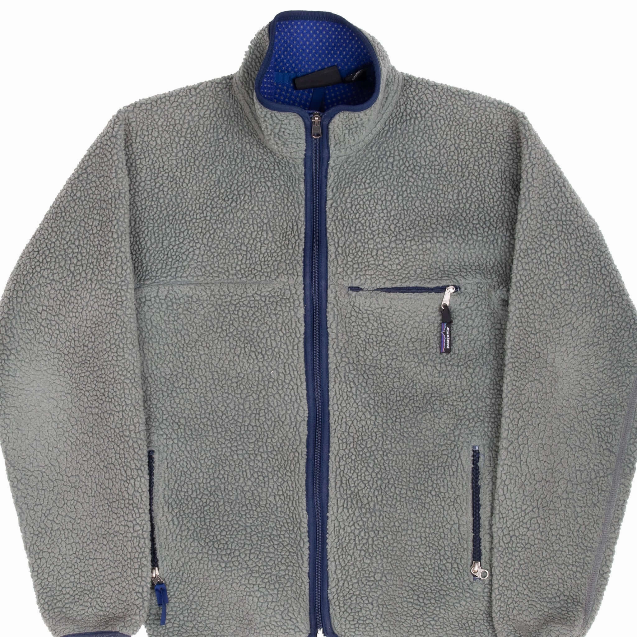 VINTAGE PATAGONIA FLEECE DEEP PILE GREY FLEECE JACKET 1990S SMALL MADE IN USA Toothbrush