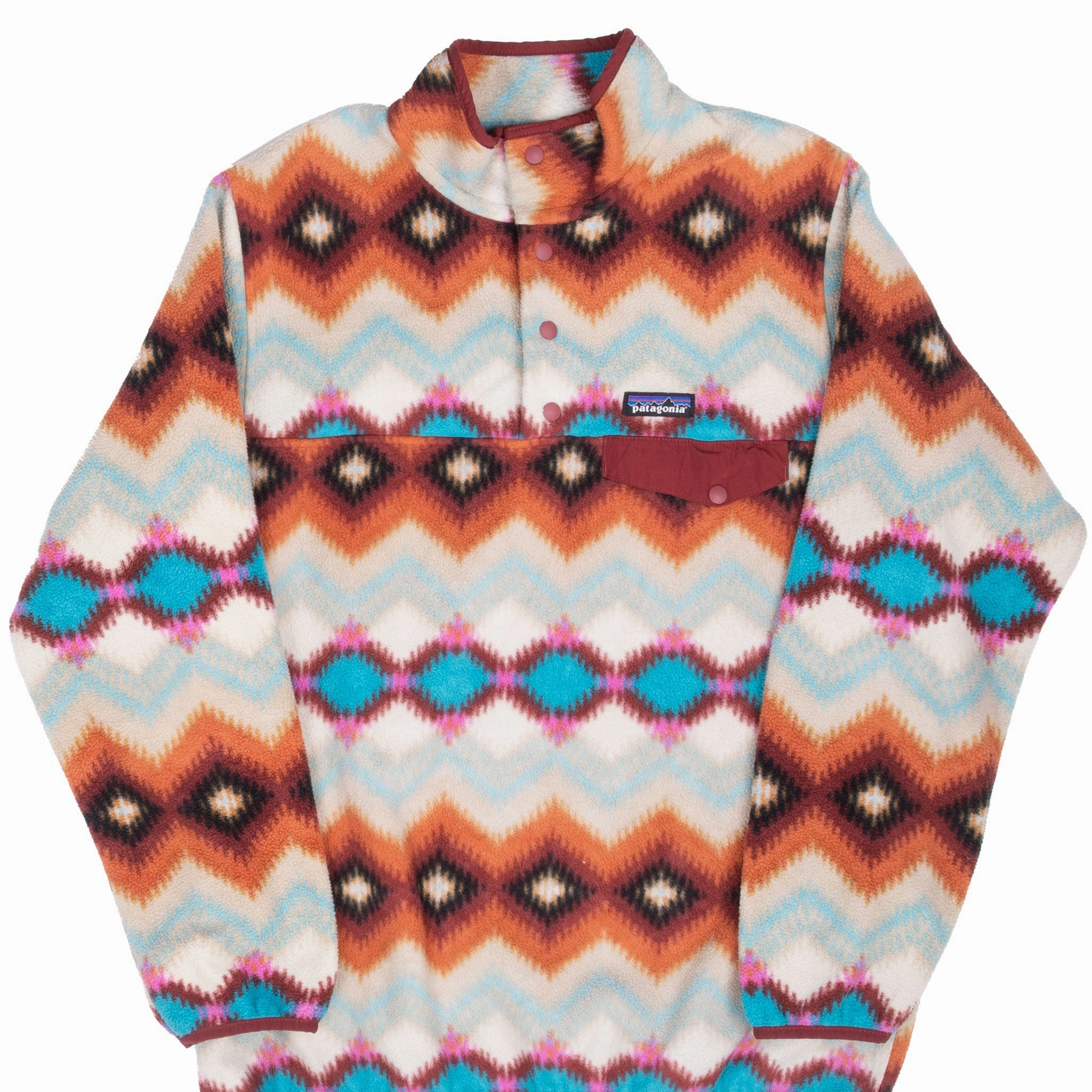 VINTAGE PATAGONIA SYNCHILLA SNAP T AZTEC NAVAJO FLEECE PULLOVER LARGE Rugged Layering
