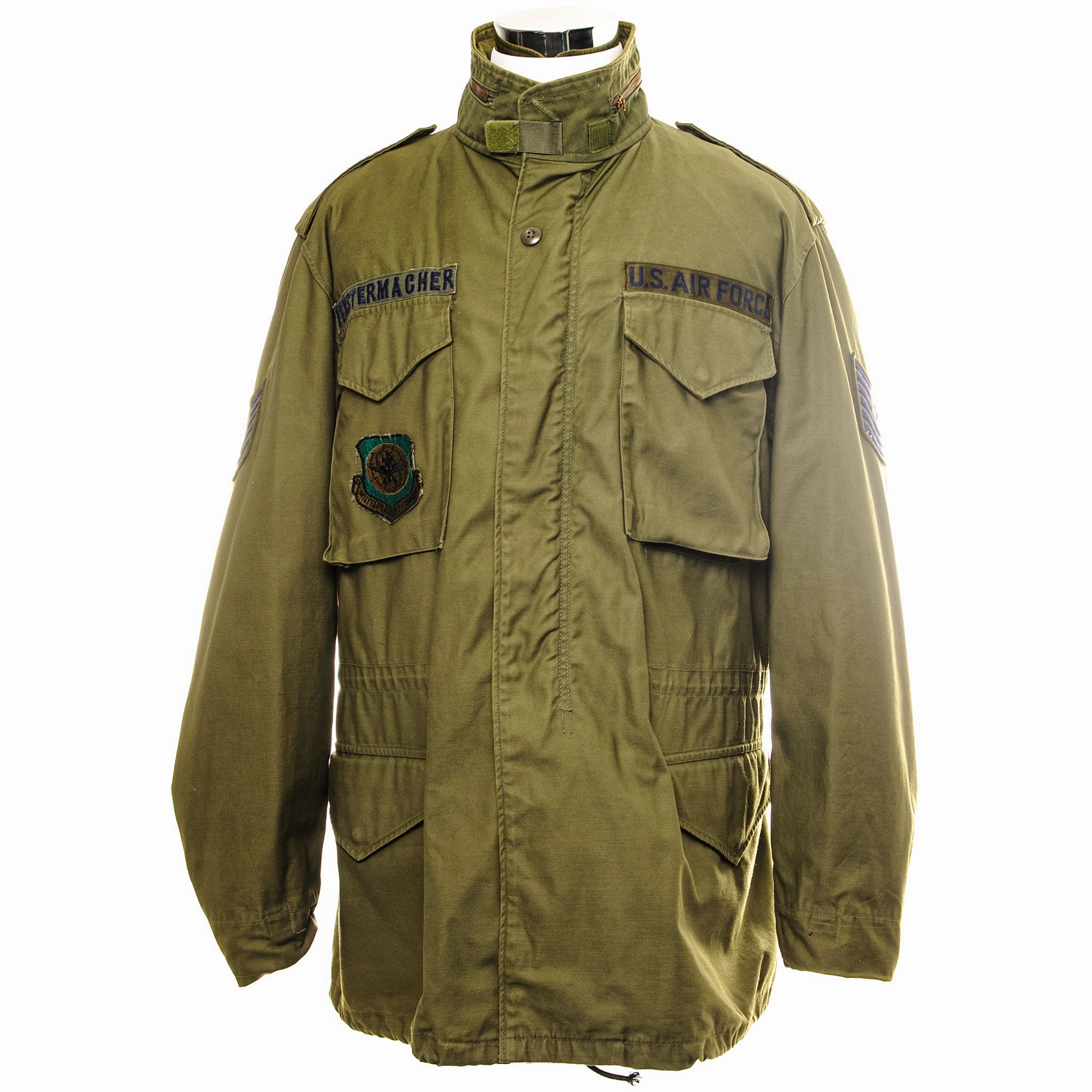 USAF US AIR FORCE M-1965 M65 FIELD JACKET 1970'S VIETNAM WAR TECH SERGEANT MILITARY AIRLIFT COMMAND PATCH SIZE LARGE LONG restaurant Urban Motion