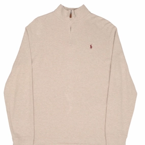 product tropical vibrancy Versatile Hoodie POLO RALPH LAUREN BEIGE QUARTER 1/4 ZIP SWEATER SIZE LARGE