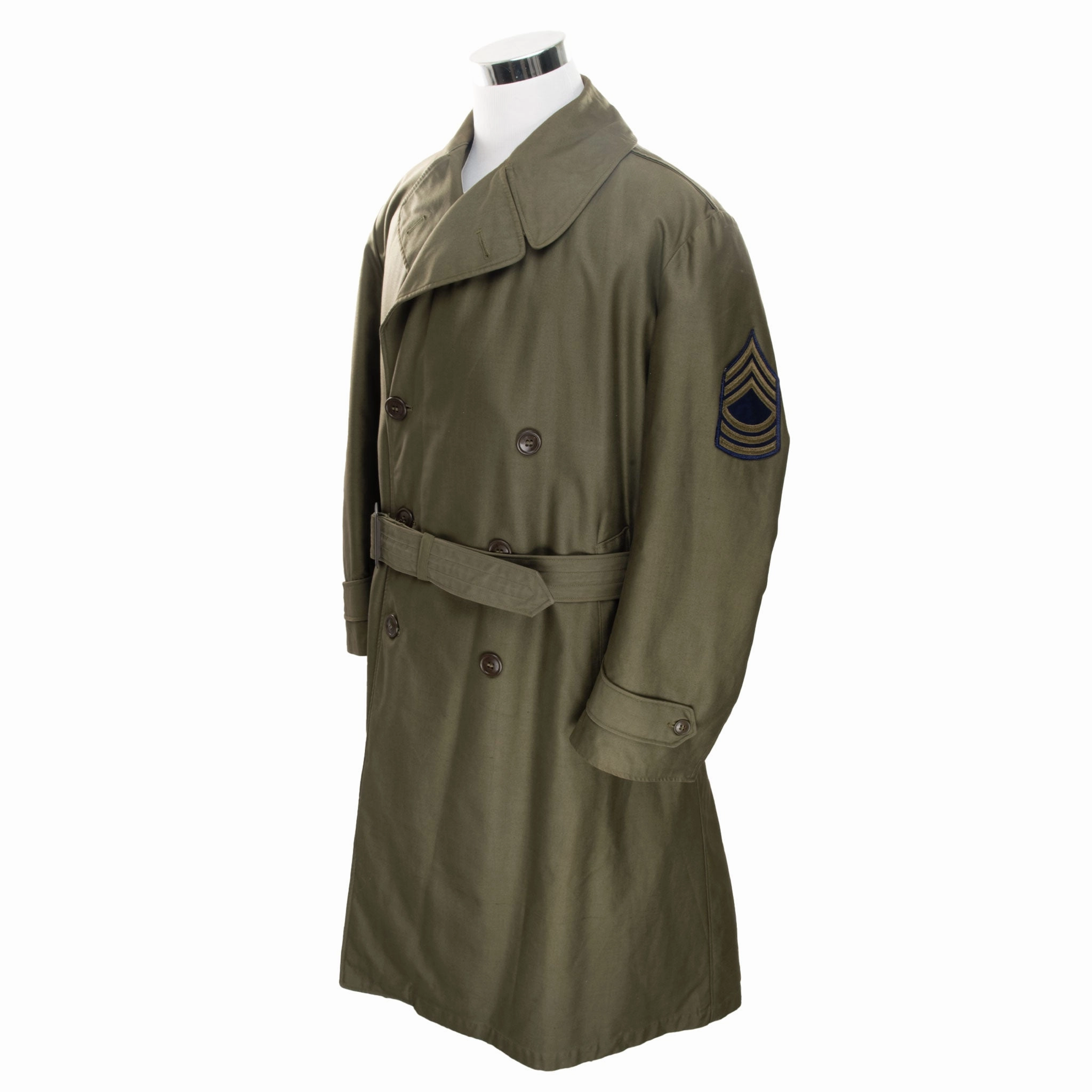 ReflectiveTrimDetails BreathableFabric VINTAGE US ARMY OVERCOAT TRENCH COAT W LINER 1946 POST WW2 LARGE REGULAR