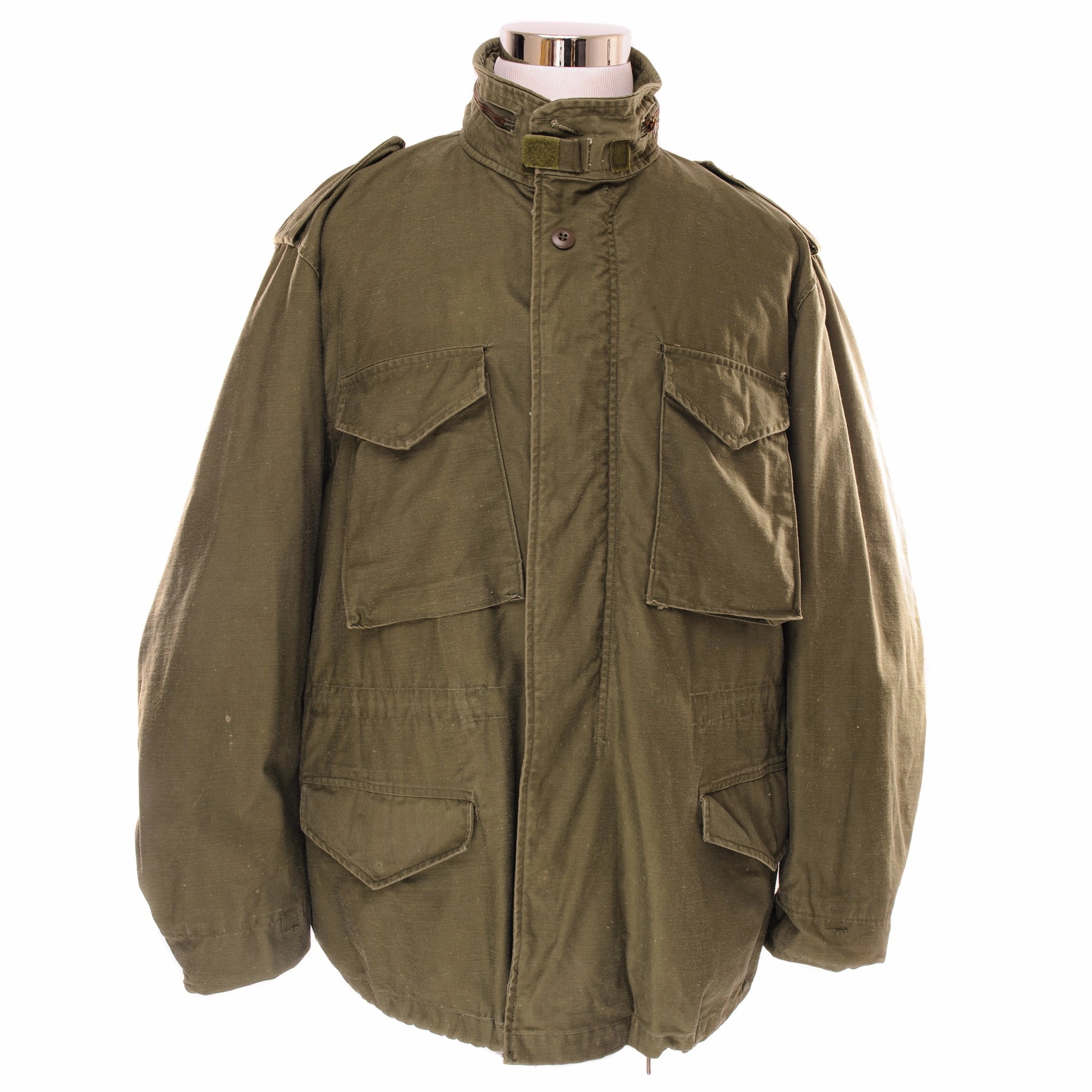 VINTAGE US ARMY M-1965 M65 FIELD JACKET 1975 END OF VIETNAM WAR SIZE XL REGULAR Hood Included