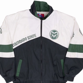 spring outfit VINTAGE NCAA COLORADO STATE PRO PLAYER WINDBREAKER JACKET 1990S LARGE