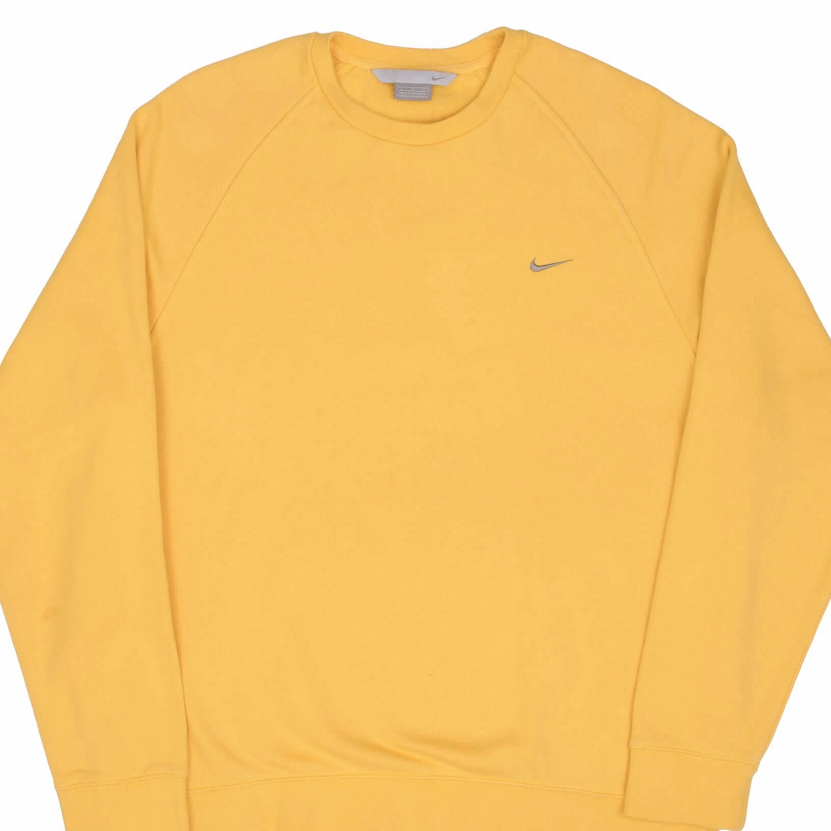 VINTAGE NIKE CLASSIC SWOOSH YELLOW SWEATSHIRT 2000S SIZE LARGE full sleeve anti wrinkling