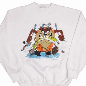 Travel Active VINTAGE LOONEY TUNES TAZ FISHING SWEATSHIRT 1993 SIZE XL
