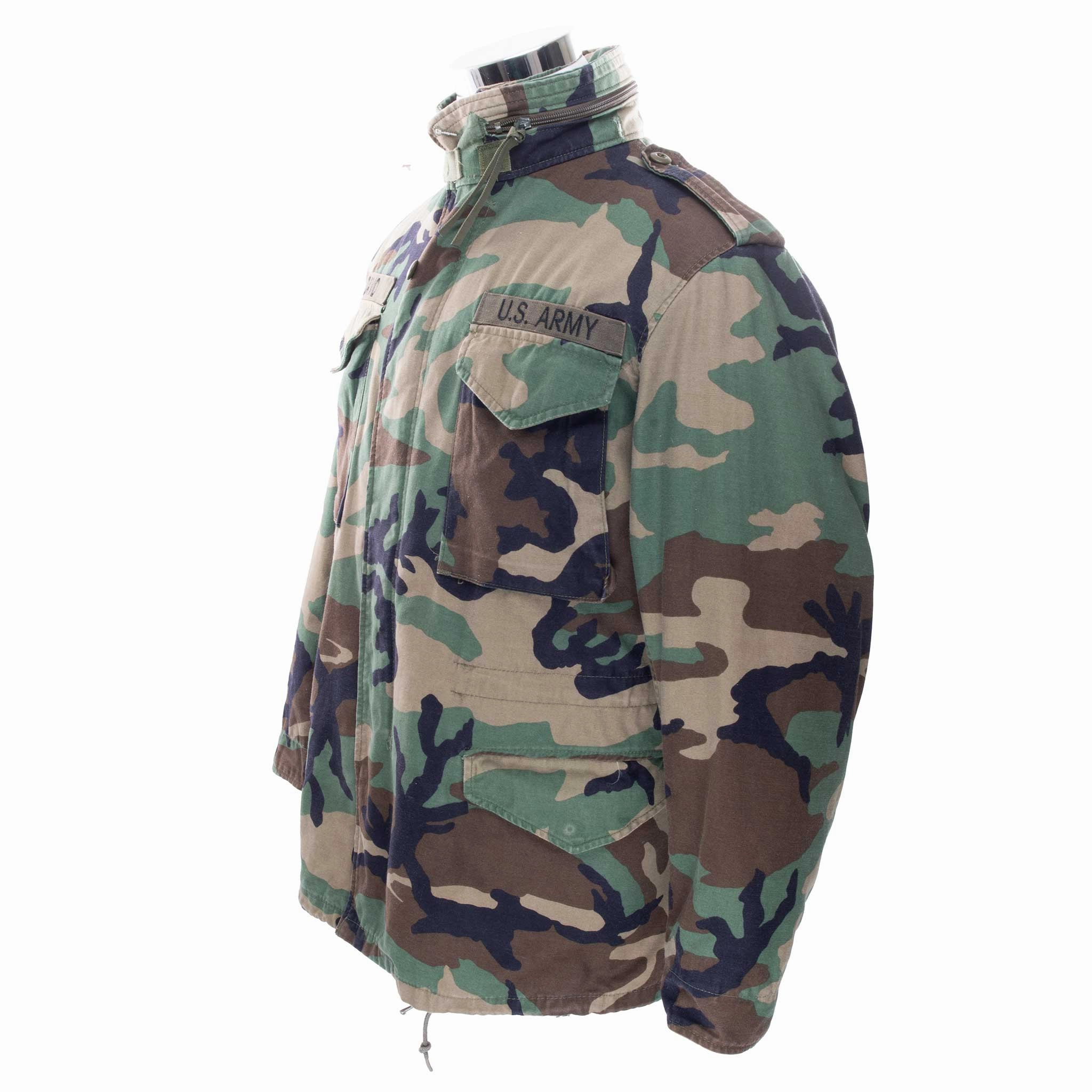 Slim Layer VINTAGE US ARMY M65 WOODLAND CAMO PATCH FIELD JACKET 2005 MEDIUM REGULAR