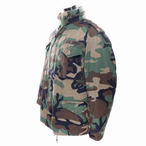 Slim Layer VINTAGE US ARMY M65 WOODLAND CAMO PATCH FIELD JACKET 2005 MEDIUM REGULAR