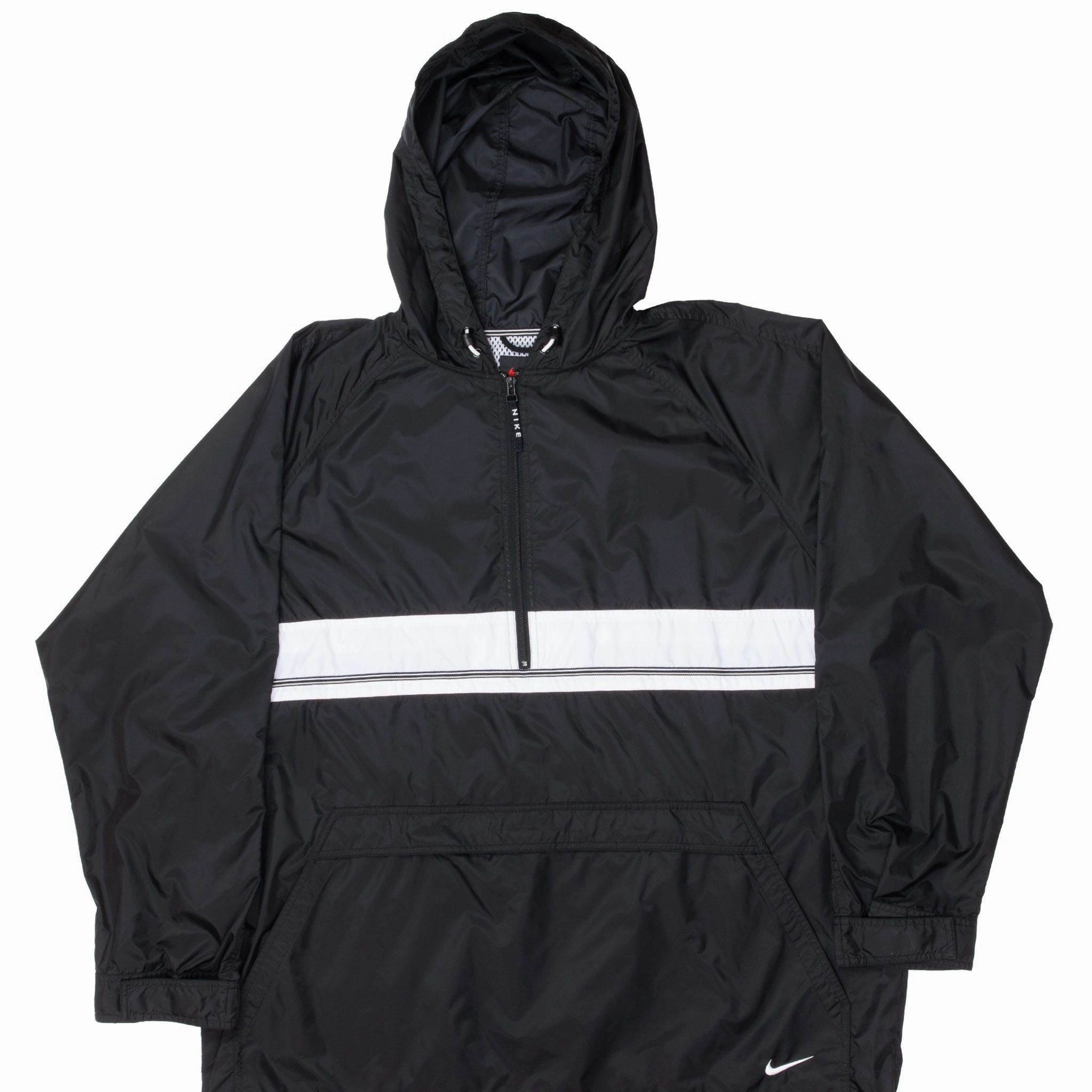 Wrinkle-Resistant VINTAGE NIKE BLACK PULLOVER WINDBREAKER JACKET 1990S 2XL