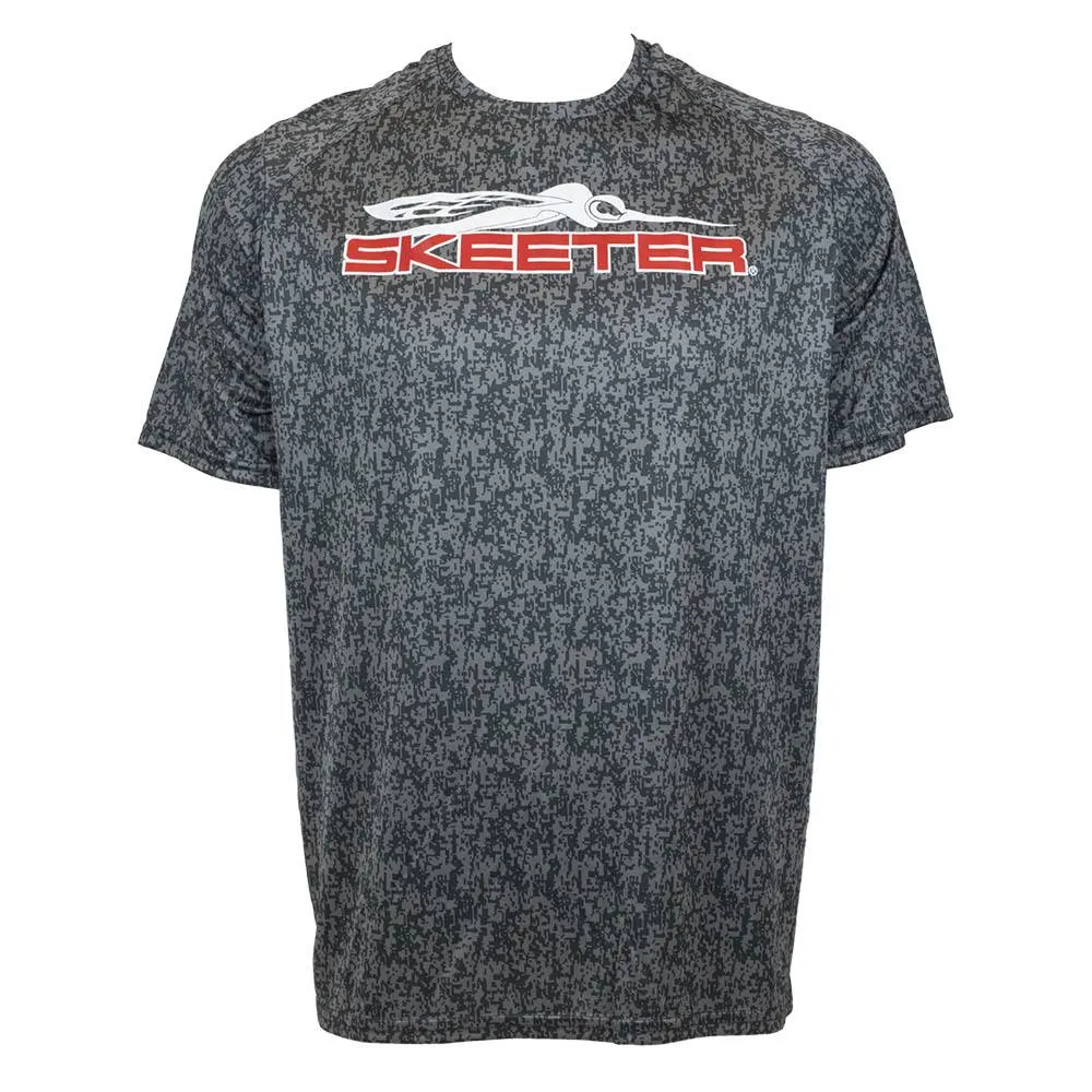 Skeeter Performance Tee - Grey Digi Camo Cozy Layering Wicking Interlock Knit