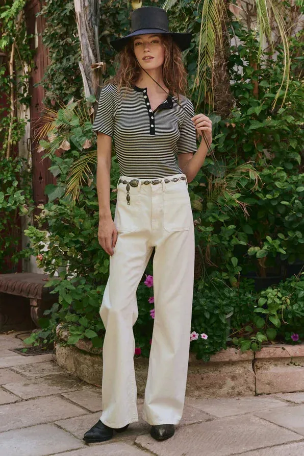 The Baseline Henley Foam Print Detail Layered Shoulder Design