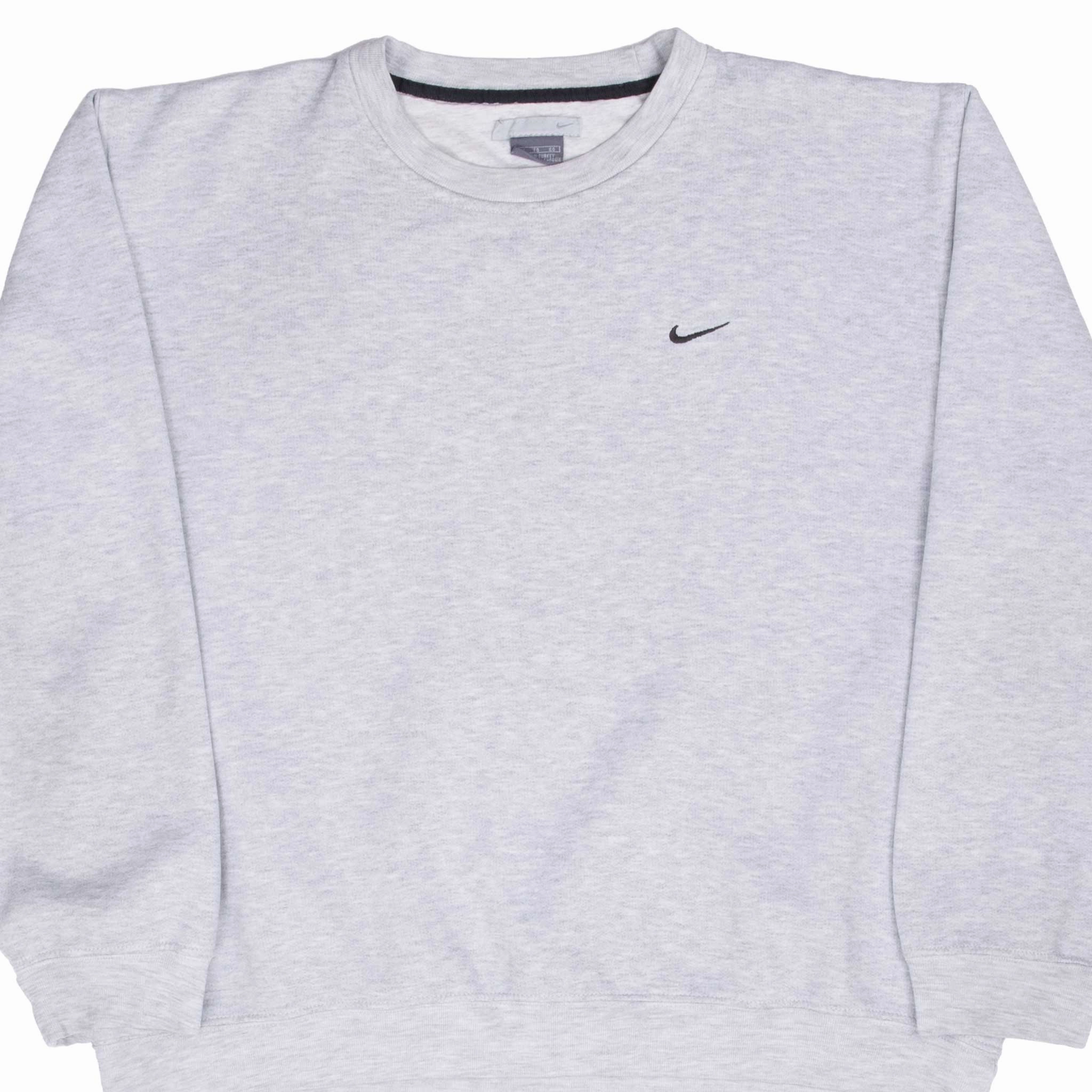 Chill Wearable product personalized touch VINTAGE NIKE CLASSIC SWOOSH GREY SWEATSHIRT 2000S XL