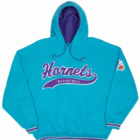 VINTAGE NBA CHARLOTTE HORNETS STARTER HOODIE SWEATSHIRT 1990S LARGE Anti fungal Sports Style