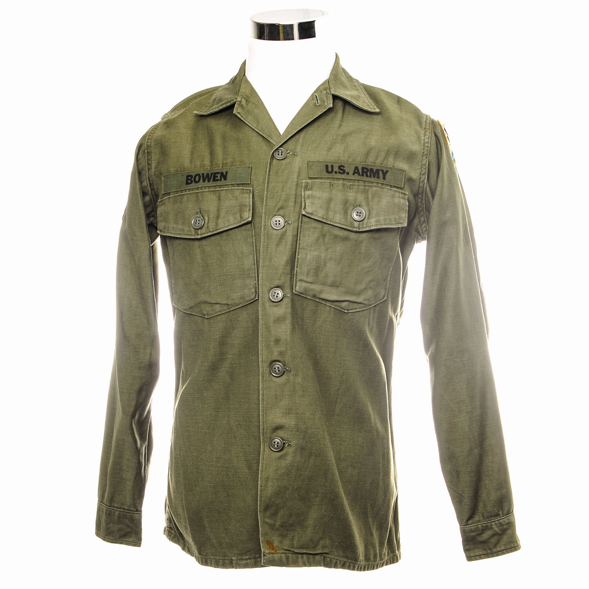 Polyester Core Style VINTAGE US ARMY UTILITY SHIRT P64 1960'S ASA AND SPECIALIST E5 PATCHS