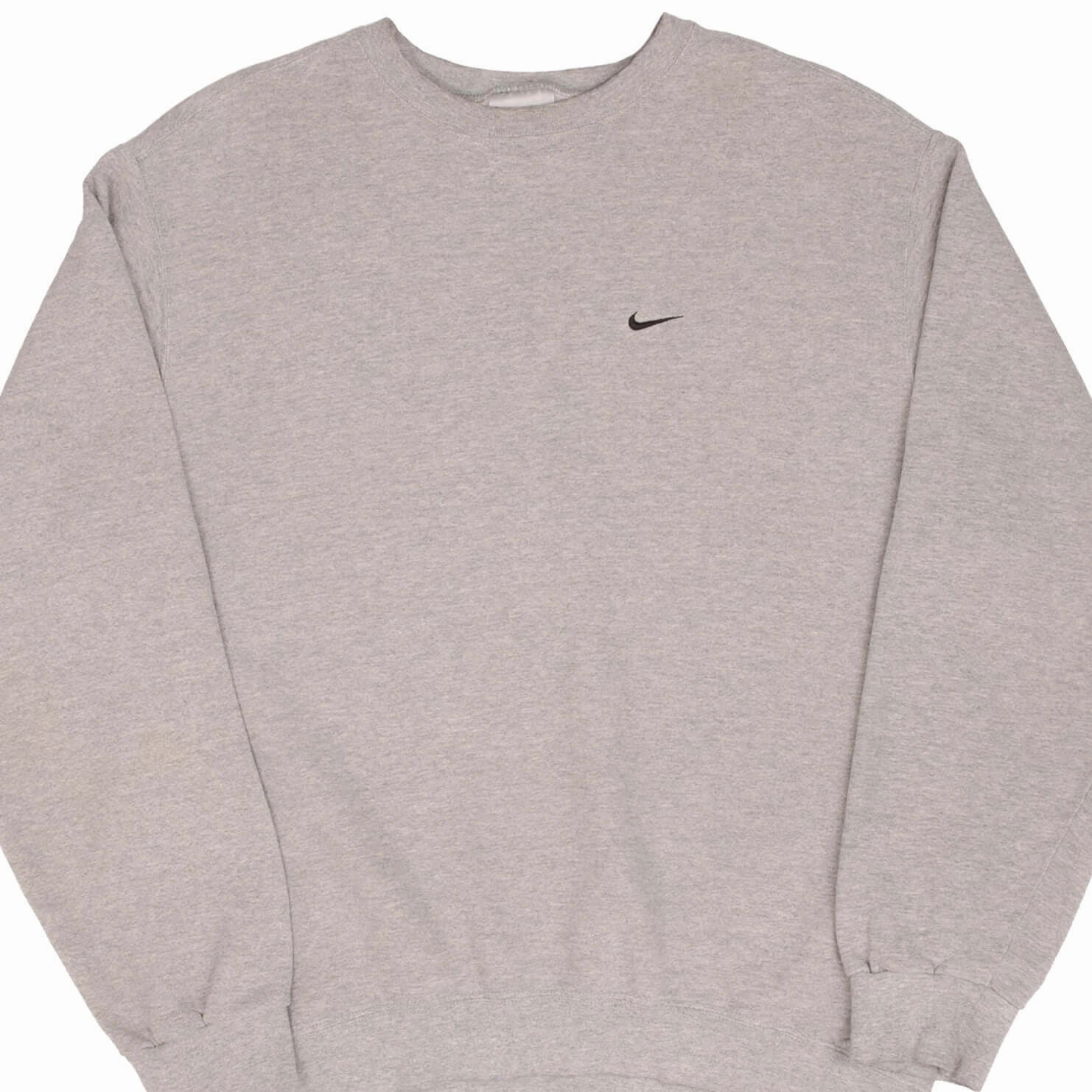 VINTAGE NIKE CLASSIC SWOOSH GRAY SWEATSHIRT 2000S SIZE MEDIUM Chic Fit