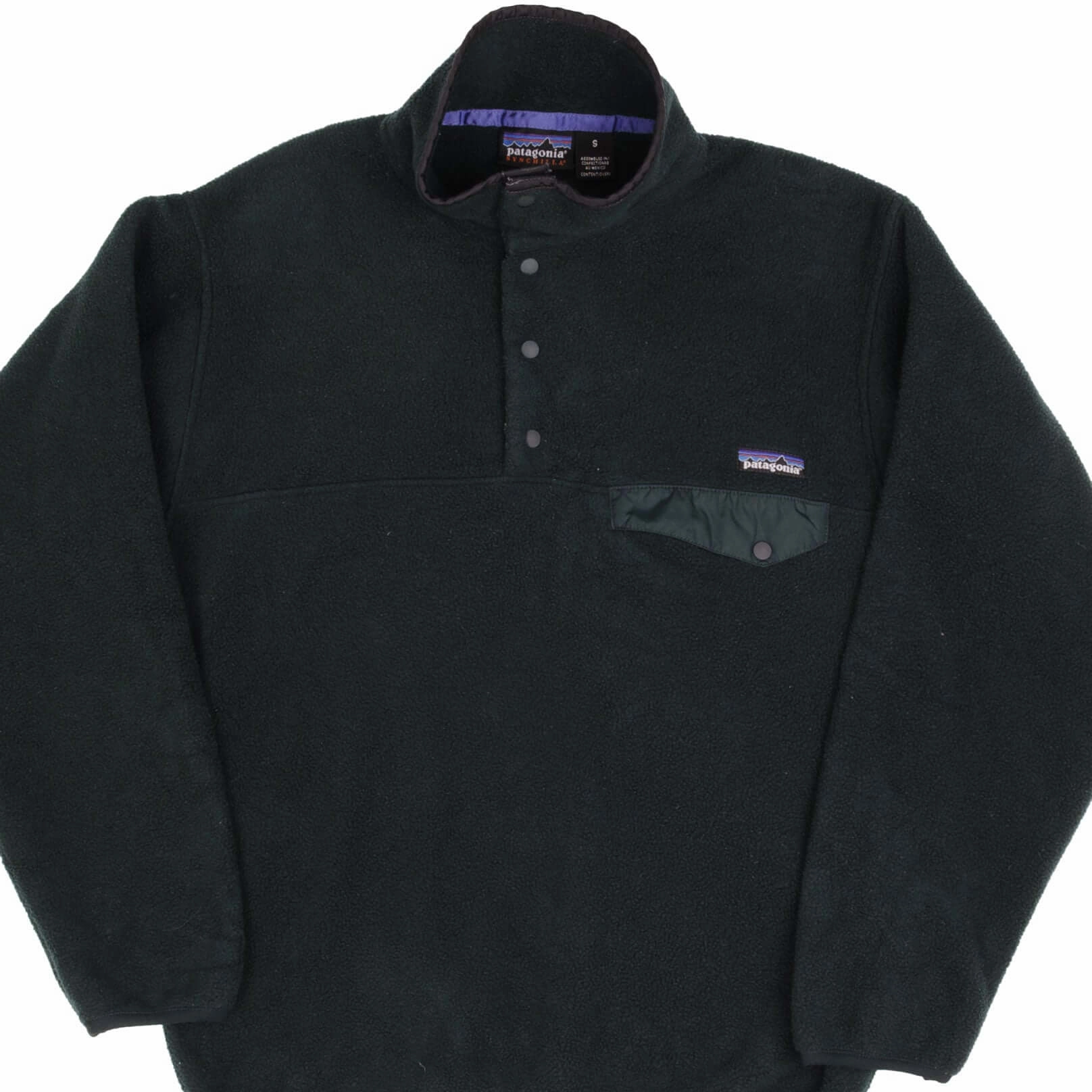 VINTAGE PATAGONIA 1990S SYNCHILLA SNAP T PINE GREEN FLEECE PULLOVER SIZE SMALL Credit Heavy Duty Zipper