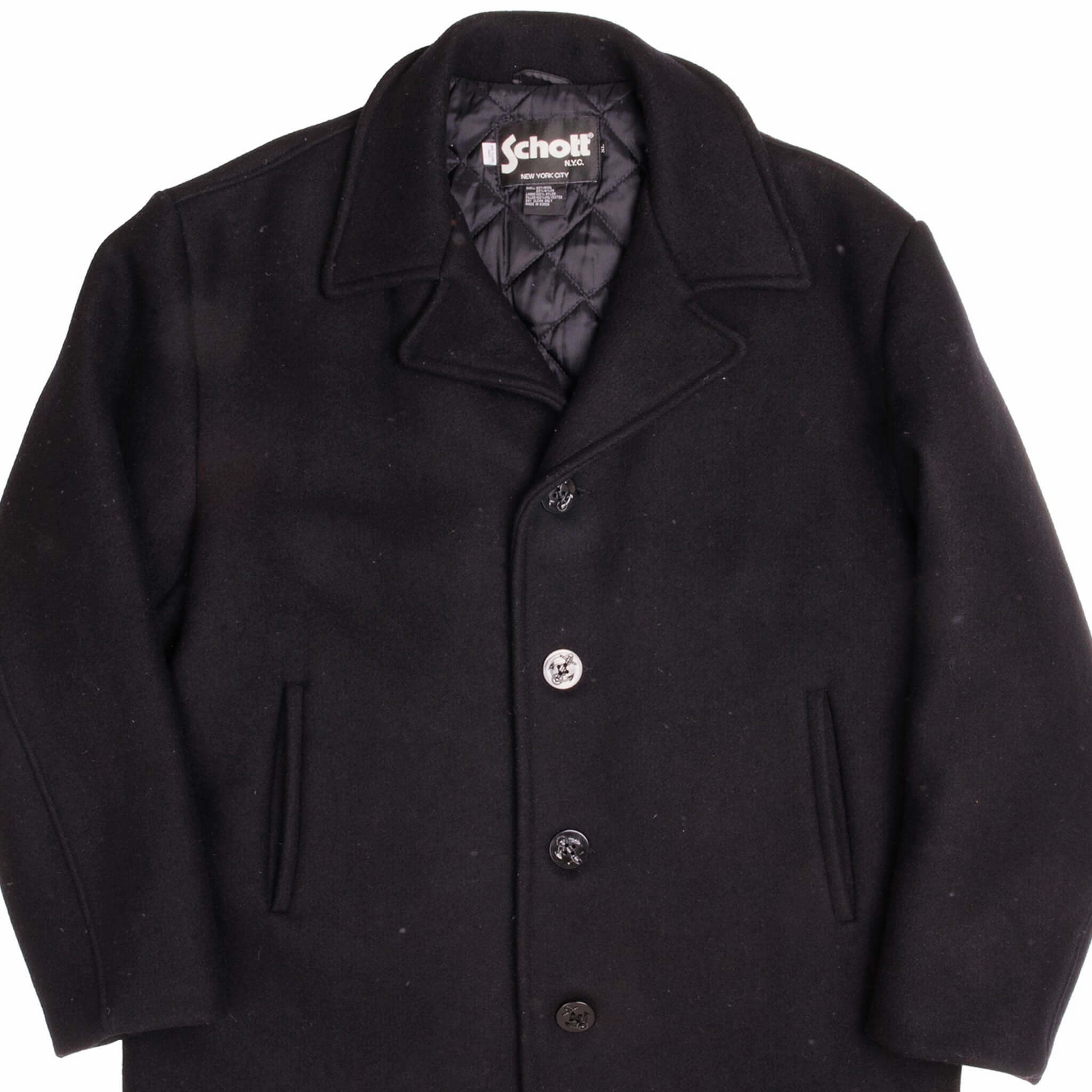 VINTAGE SCHOTT NYC PEA COAT JACKET 2000S SIZE XL Easy Fit