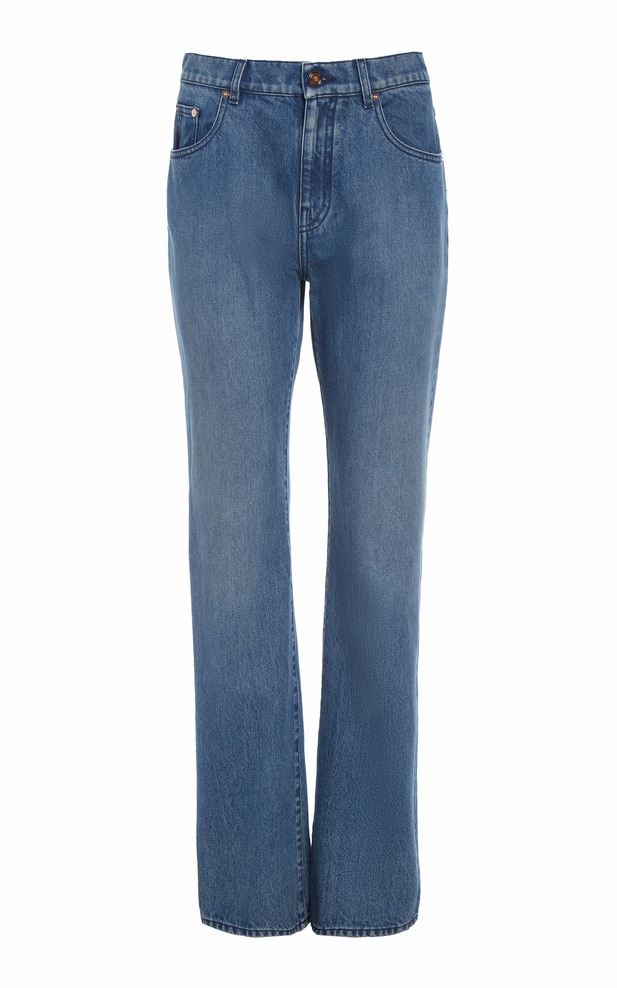 Anti Friction Lining Rey Straight-leg Jean in Uruguayan Blue Recycled Cotton Denim