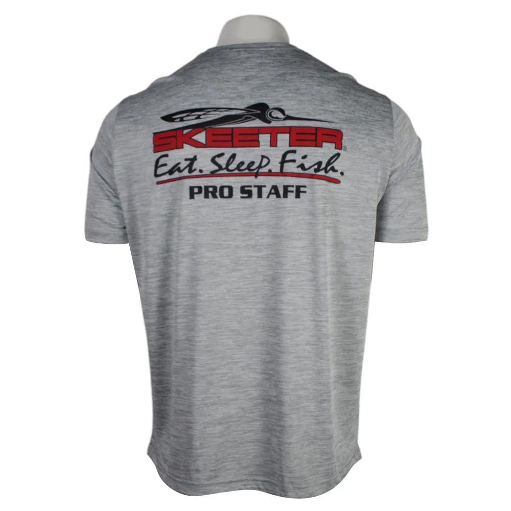 Soft and Stylish Skeeter Pro Staff Silver Electric Heather Performance Tee