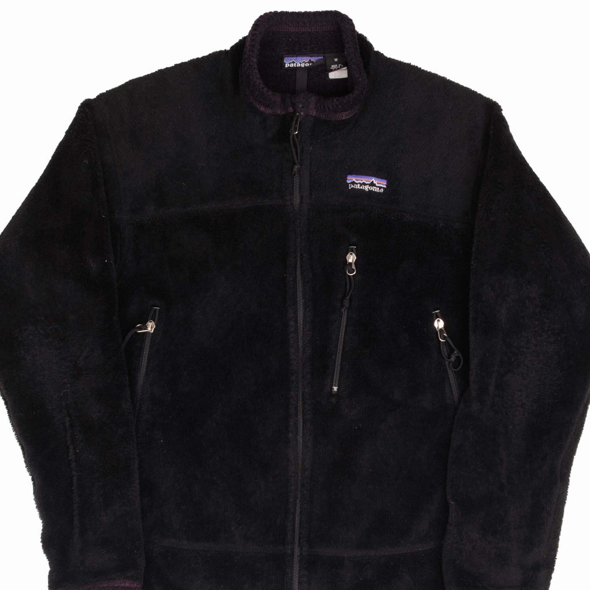 VINTAGE PATAGONIA R4 BLACK 1990S FLEECE JACKET SIZE MEDIUM MADE IN USA Breathable Shield type