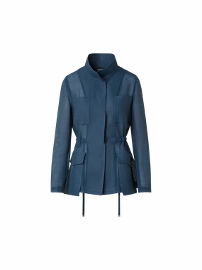 WeightDispersing Padding Wilderness Sheer Safari Jacket in Open Weave Structure