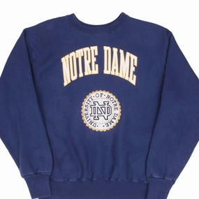 Stylish Fit VINTAGE REVERSE WEAVE UNIVERSITY OF NOTRE DAME SWEATSHIRT 1990S LARGE MADE USA
