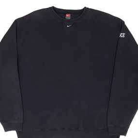Minimalist Style VINTAGE NIKE BLACK CENTER SWOOSH SWEATSHIRT 1990S 2XL